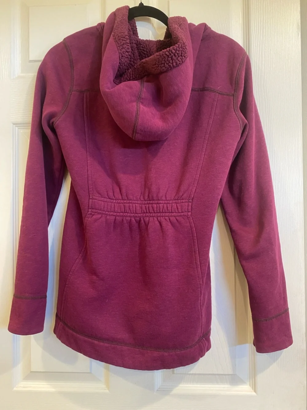 Eddie Bauer Raspberry Hooded Teddy Jacket - Picture 2 of 2